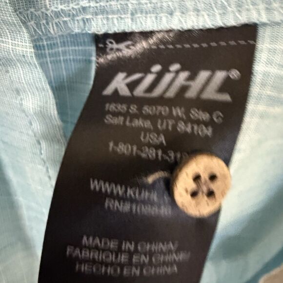 Kuhl Shirt Mens XL Blue Karib Short Sleeve Performance Lightweight Hiking - Picture 9 of 10